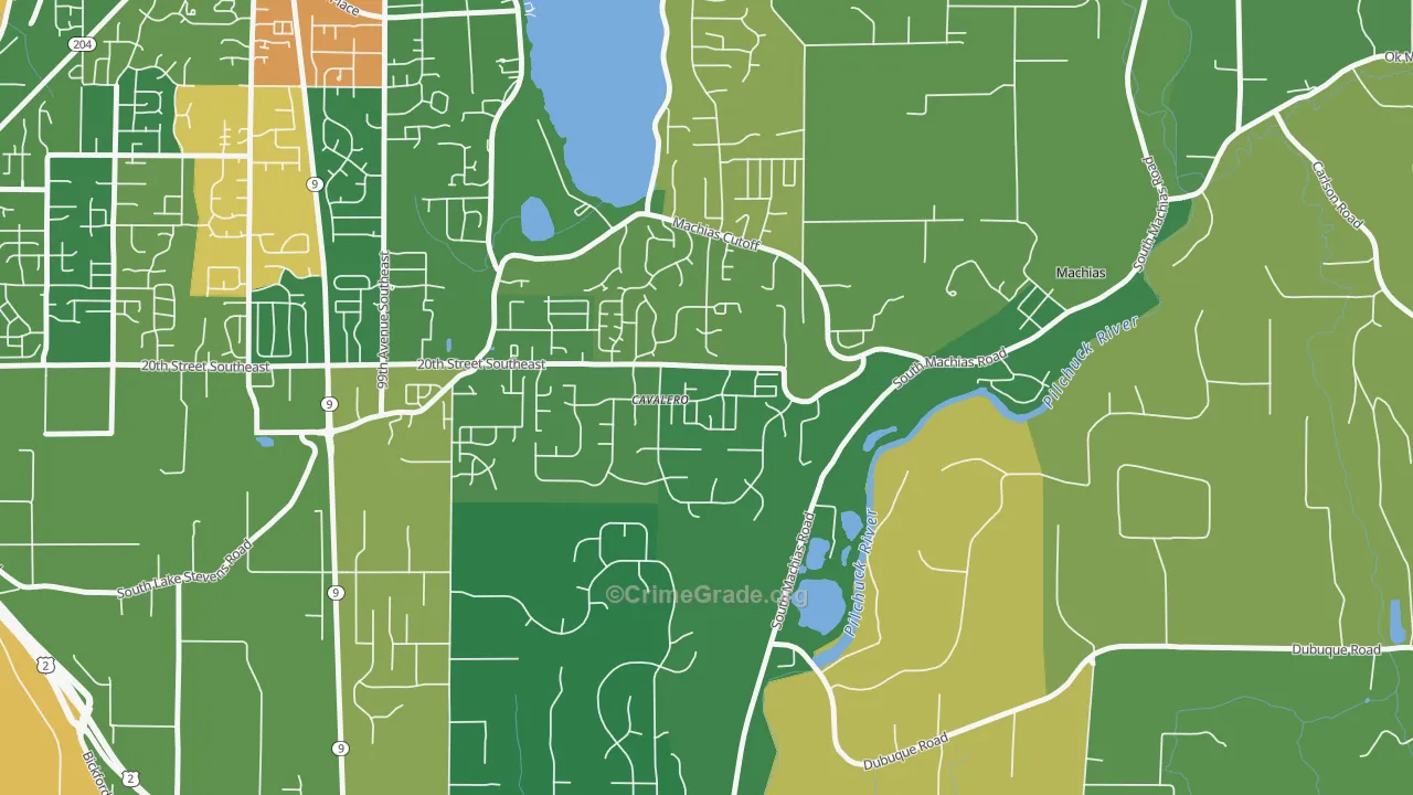 Cavalero, WA Map of Theft Rates