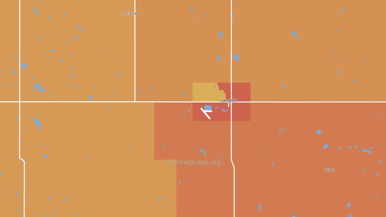 Cavalier County, ND Map of Theft Rates