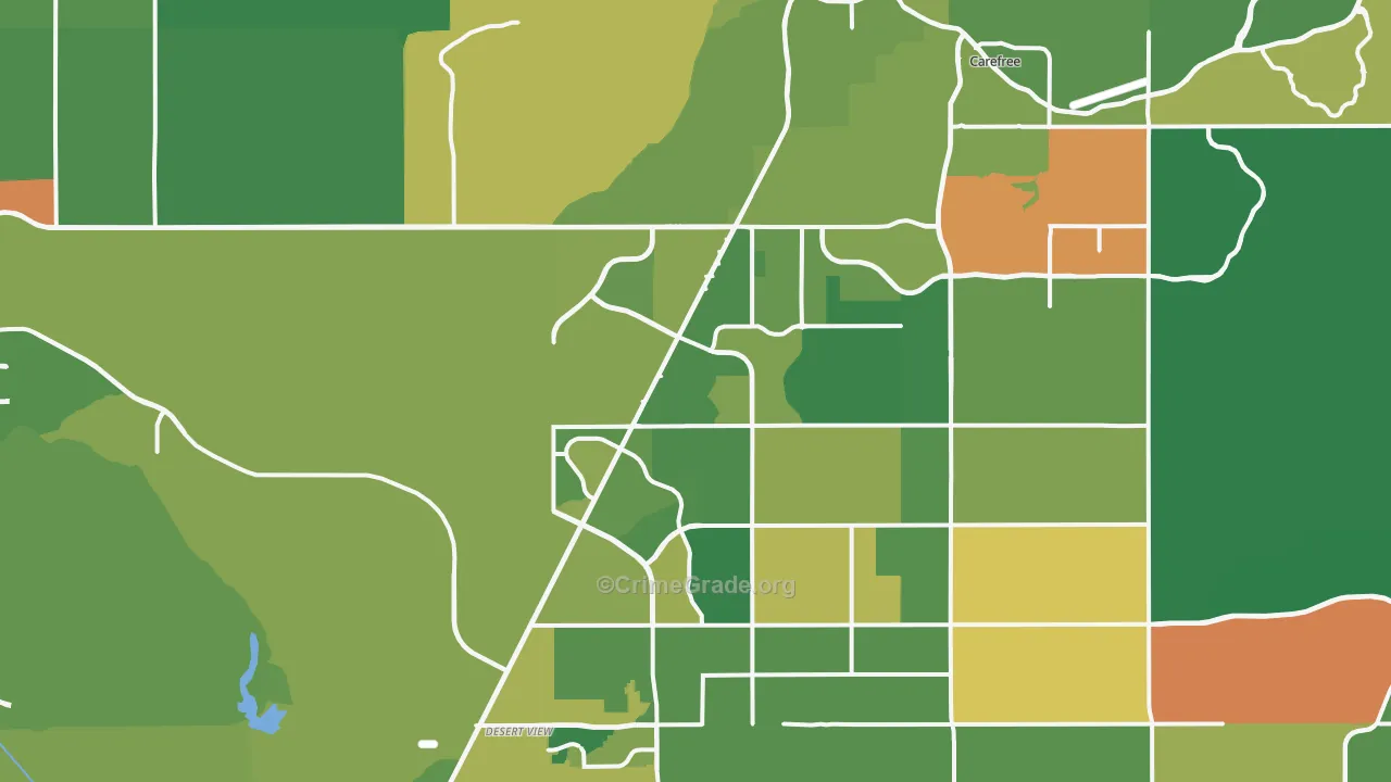 Cave Creek, AZ Map of Theft Rates