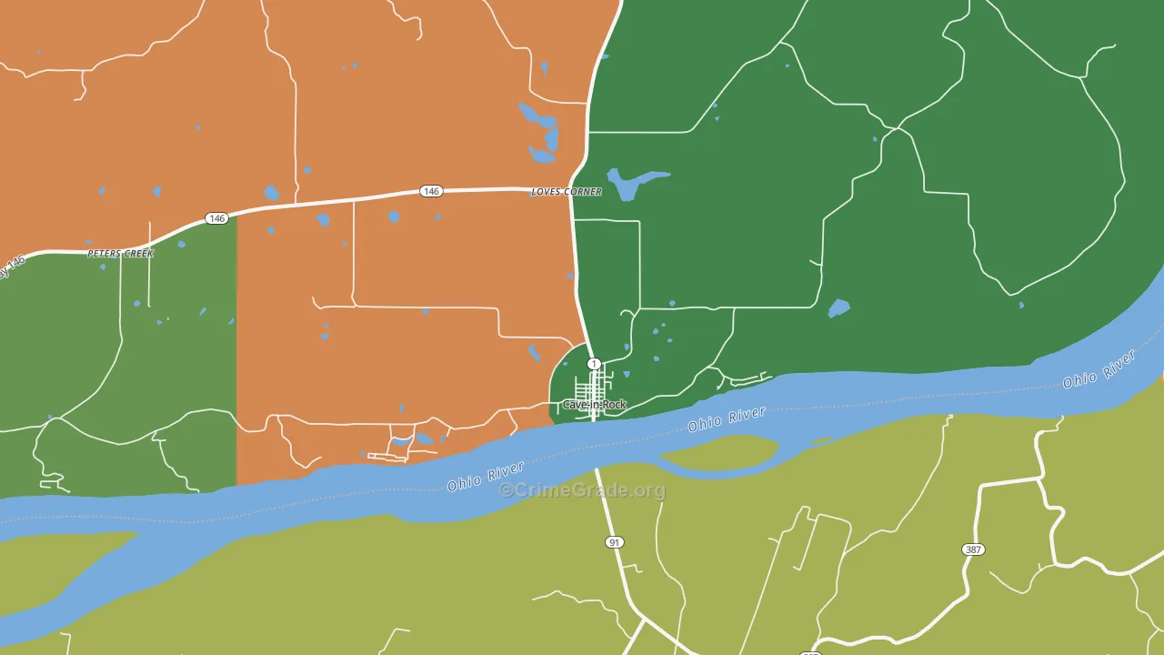 Cave In Rock, IL Map of Theft Rates
