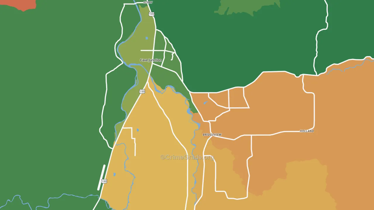 Cave Junction, OR Map of Theft Rates