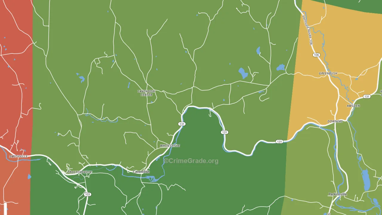 Cavendish, VT Map of Theft Rates