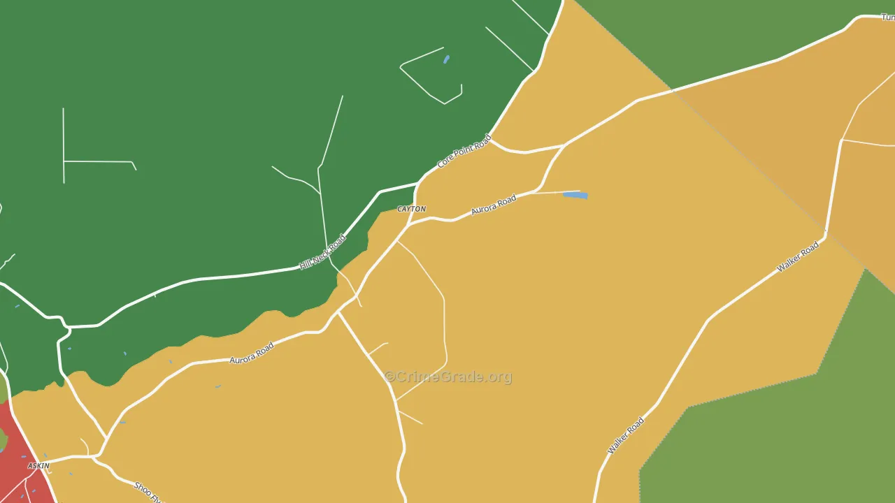Cayton, NC Map of Theft Rates