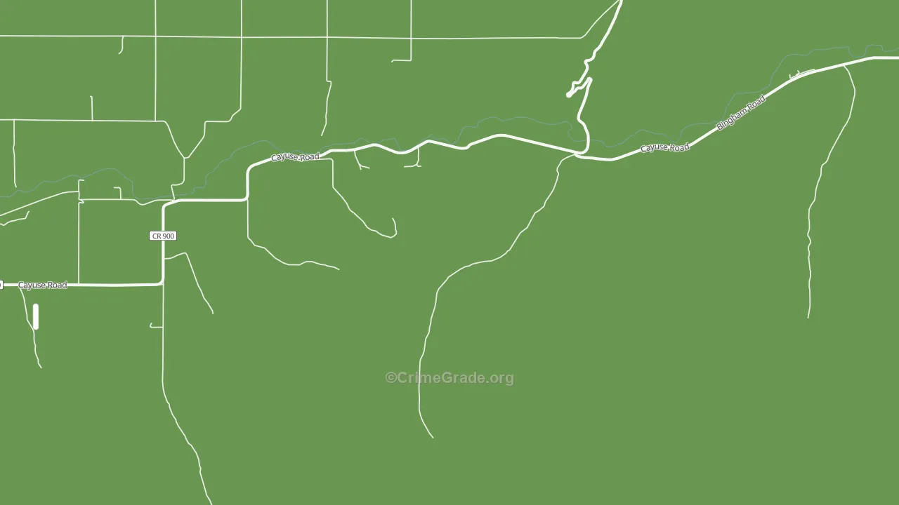 Cayuse, OR Map of Theft Rates