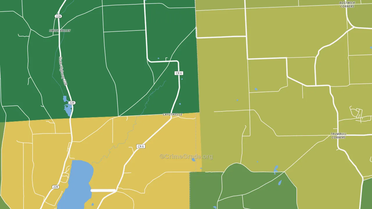 Cayutaville, NY Map of Theft Rates