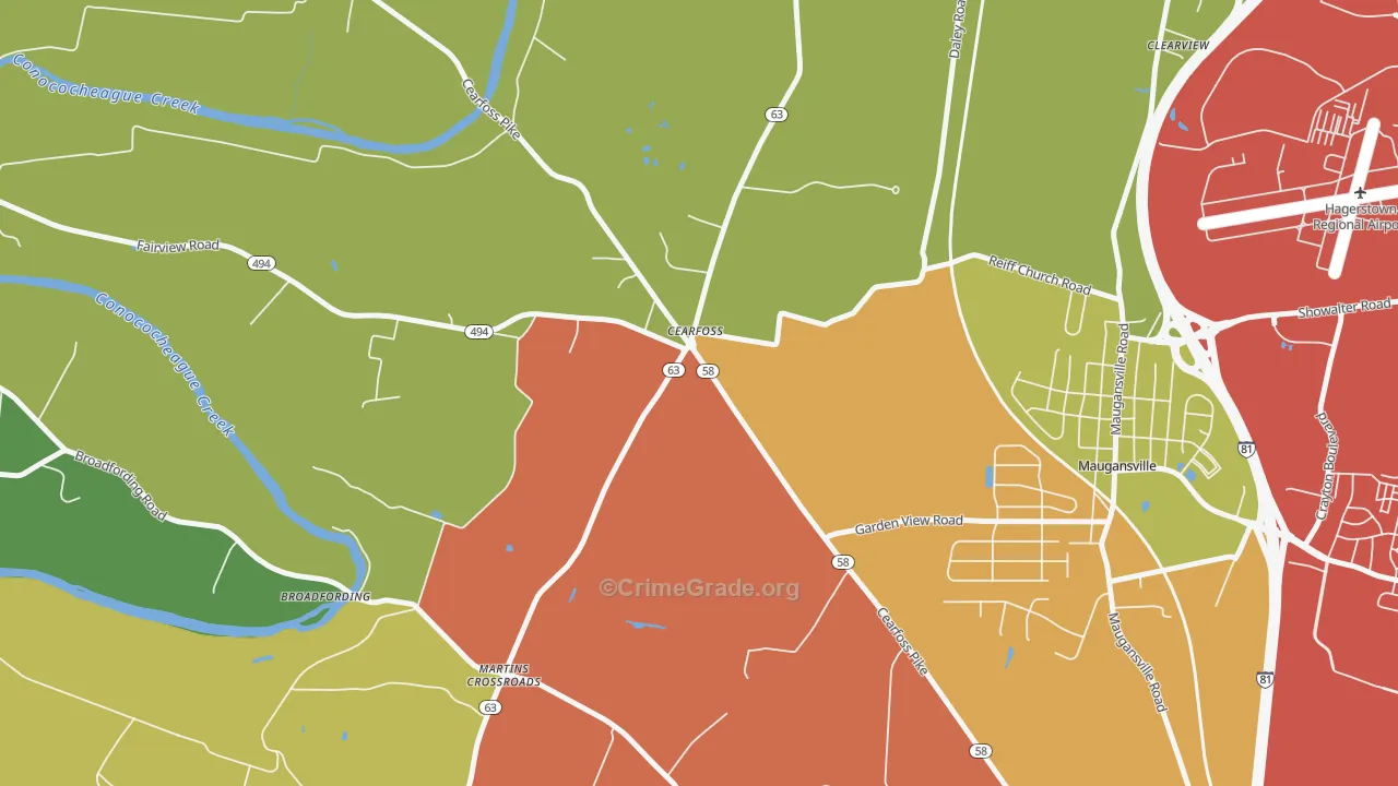 Cearfoss, MD Map of Theft Rates
