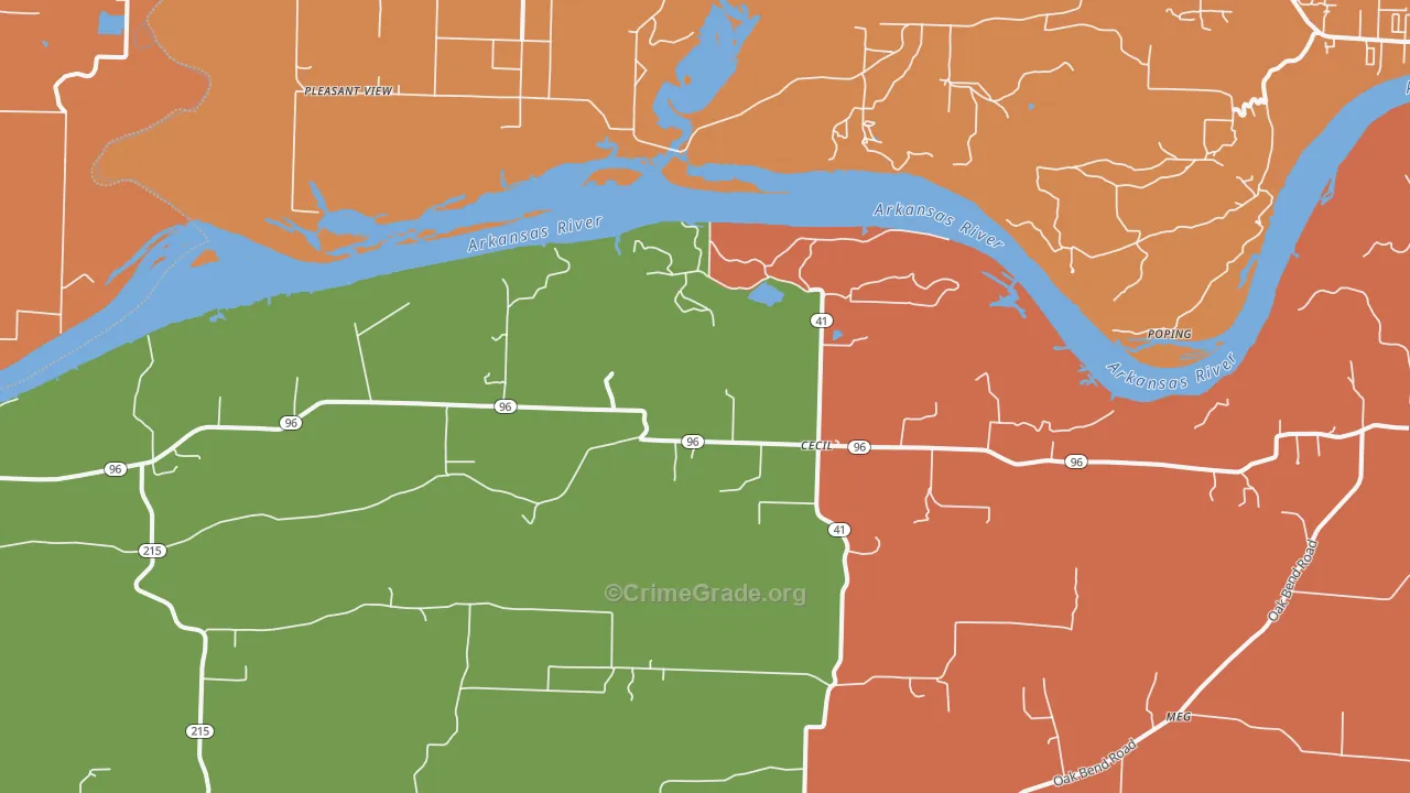 Cecil, AR Map of Theft Rates
