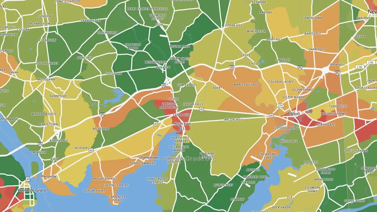 Cecil County, MD Map of Theft Rates