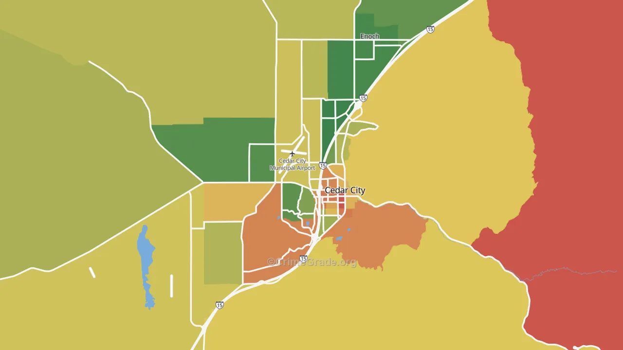 Cedar City, UT Map of Theft Rates
