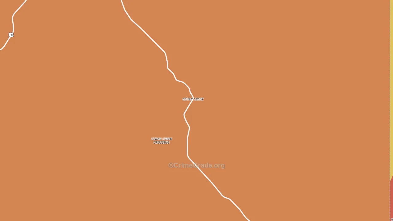 Cedar Creek, AZ Map of Theft Rates