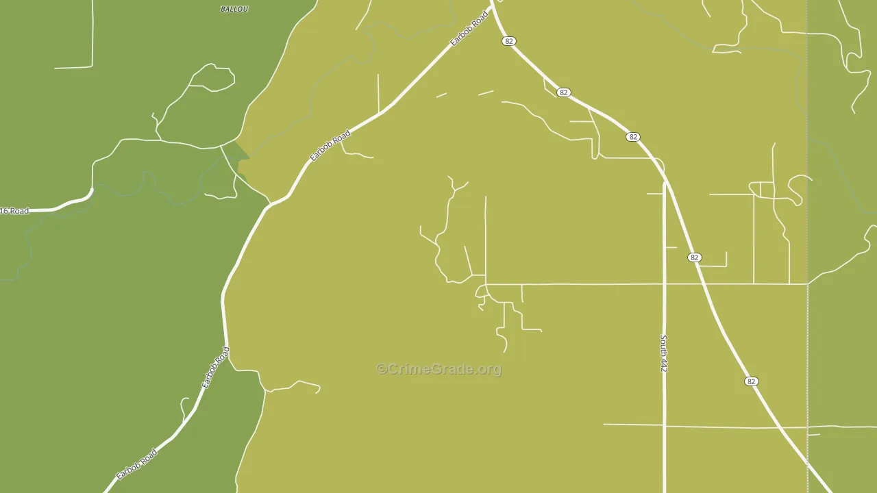 Cedar Crest, OK Map of Theft Rates