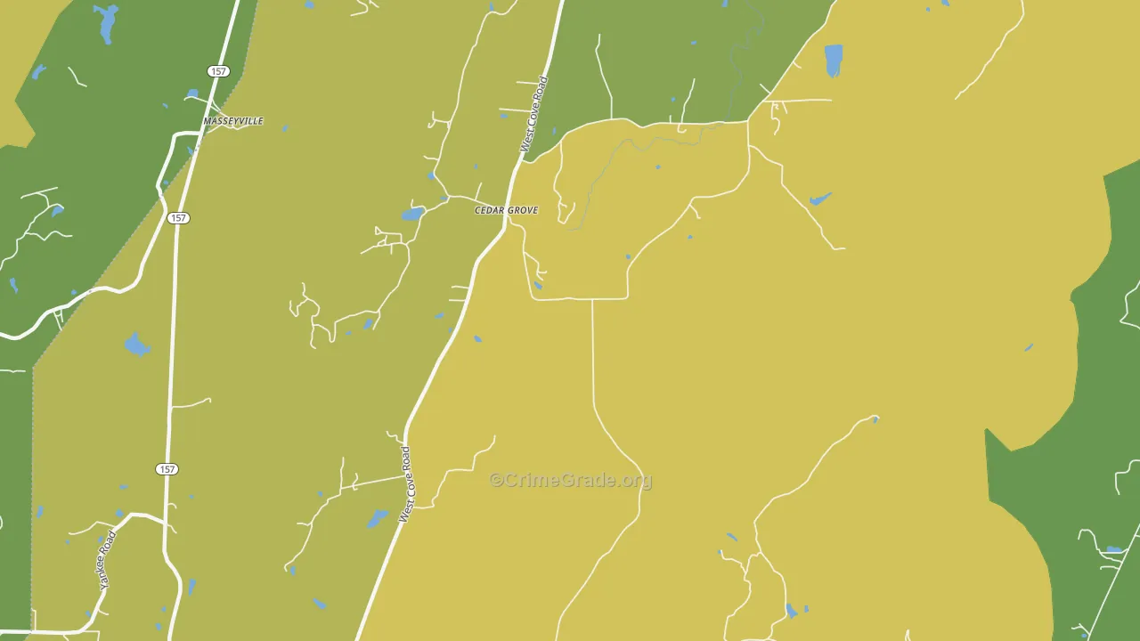 Cedar Grove, GA Map of Theft Rates
