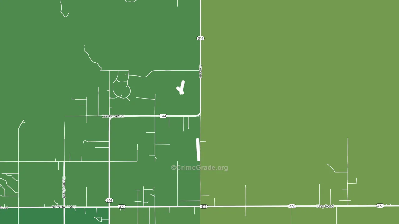 Cedar Grove, NM Map of Theft Rates