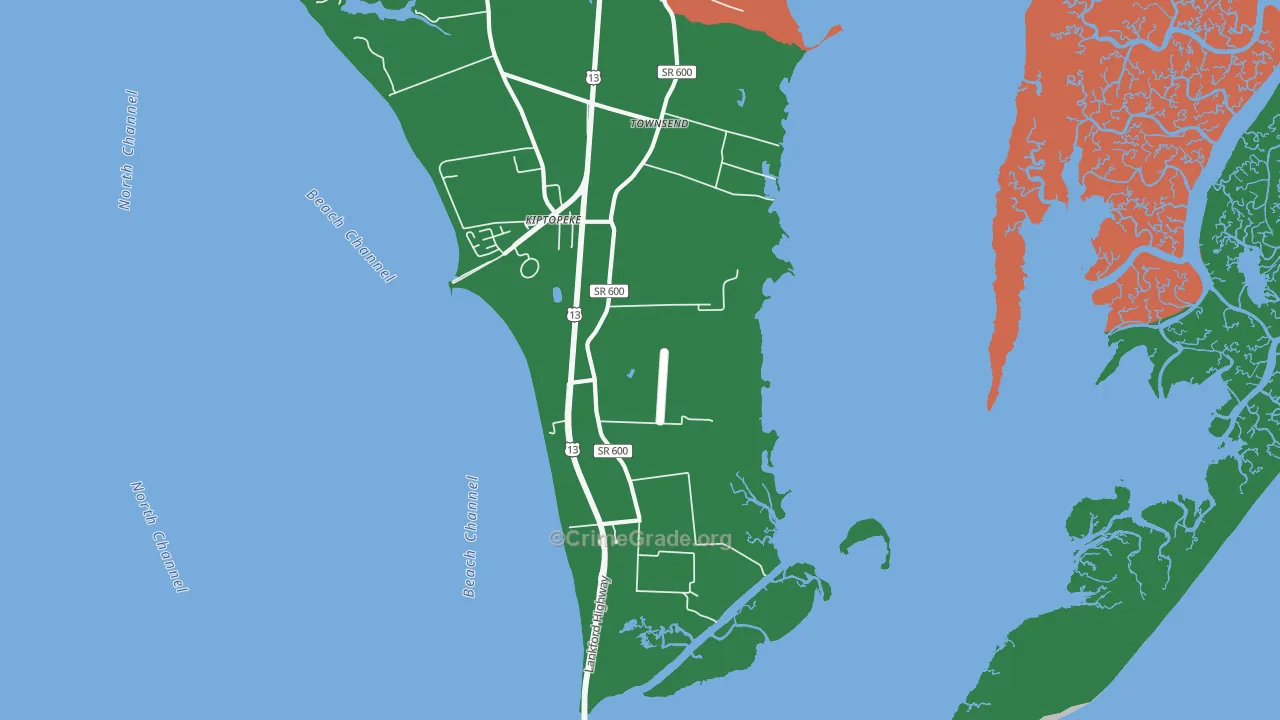 Cedar Grove, VA Map of Theft Rates