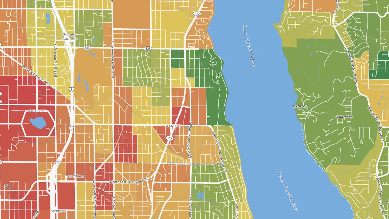 Cedar Park, Seattle, WA Map of Theft Rates