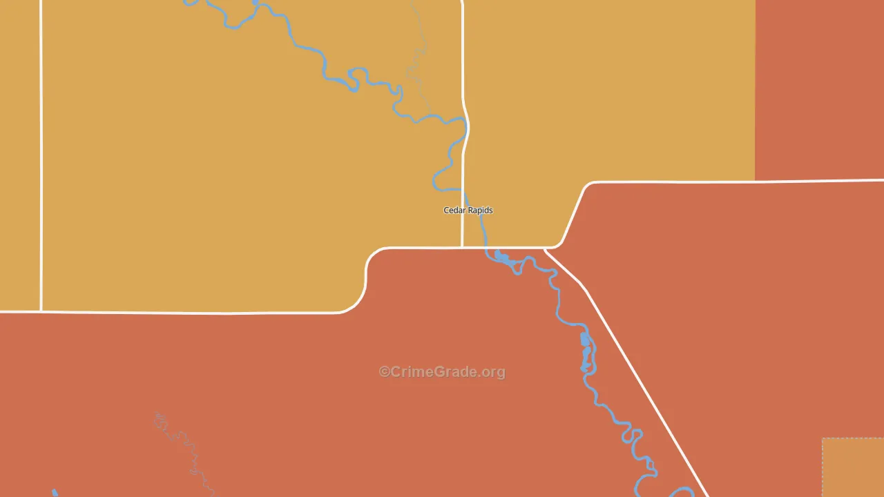 Cedar Rapids, NE Map of Theft Rates