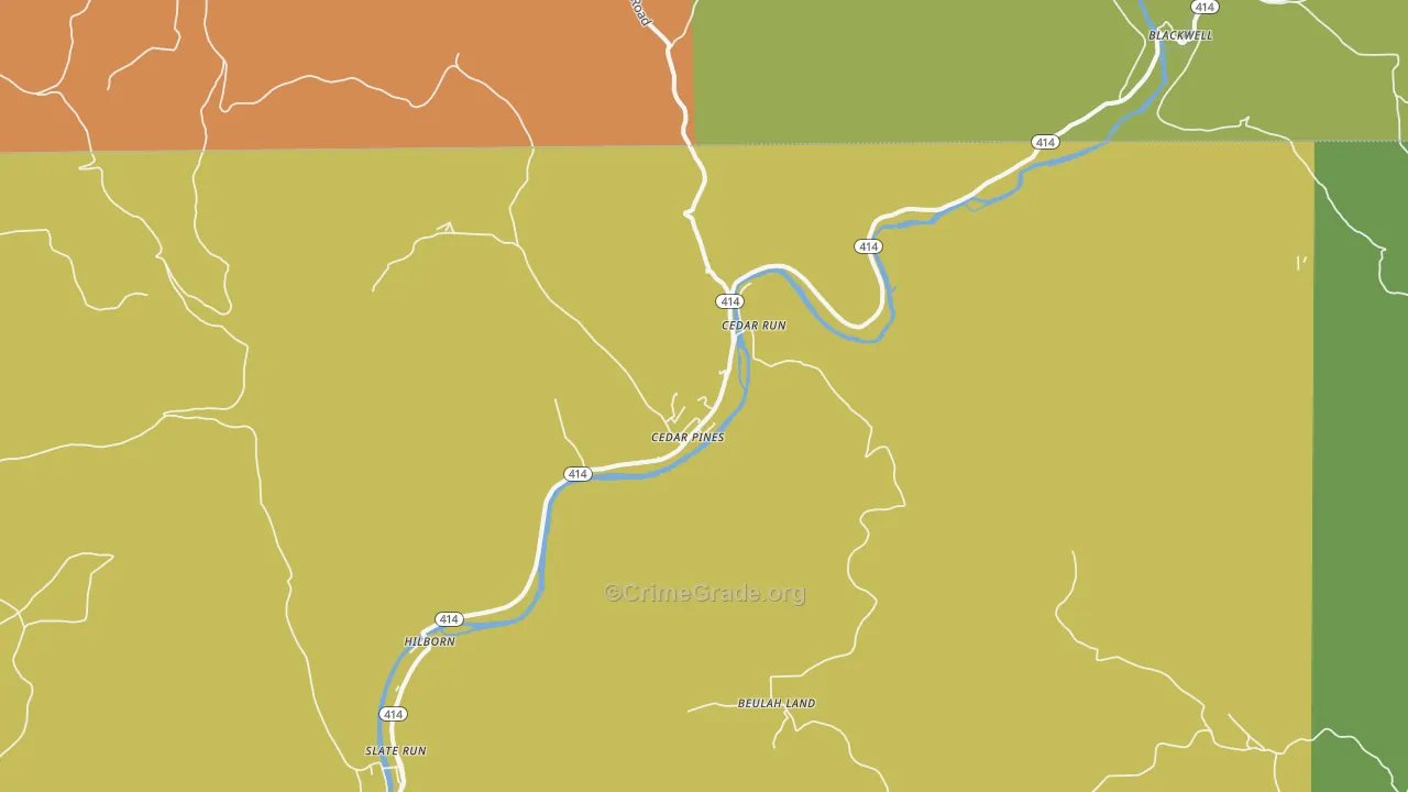 Cedar Run, PA Map of Theft Rates