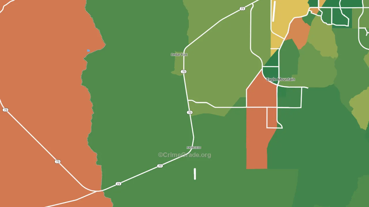 Cedar Valley, UT Map of Theft Rates