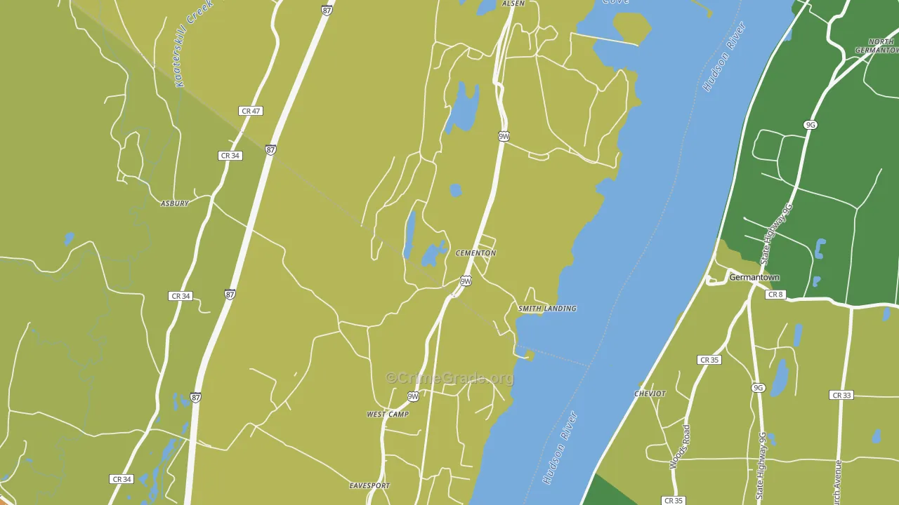 Cementon, NY Map of Theft Rates