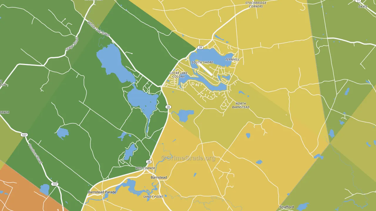 Center Barnstead, NH Map of Theft Rates