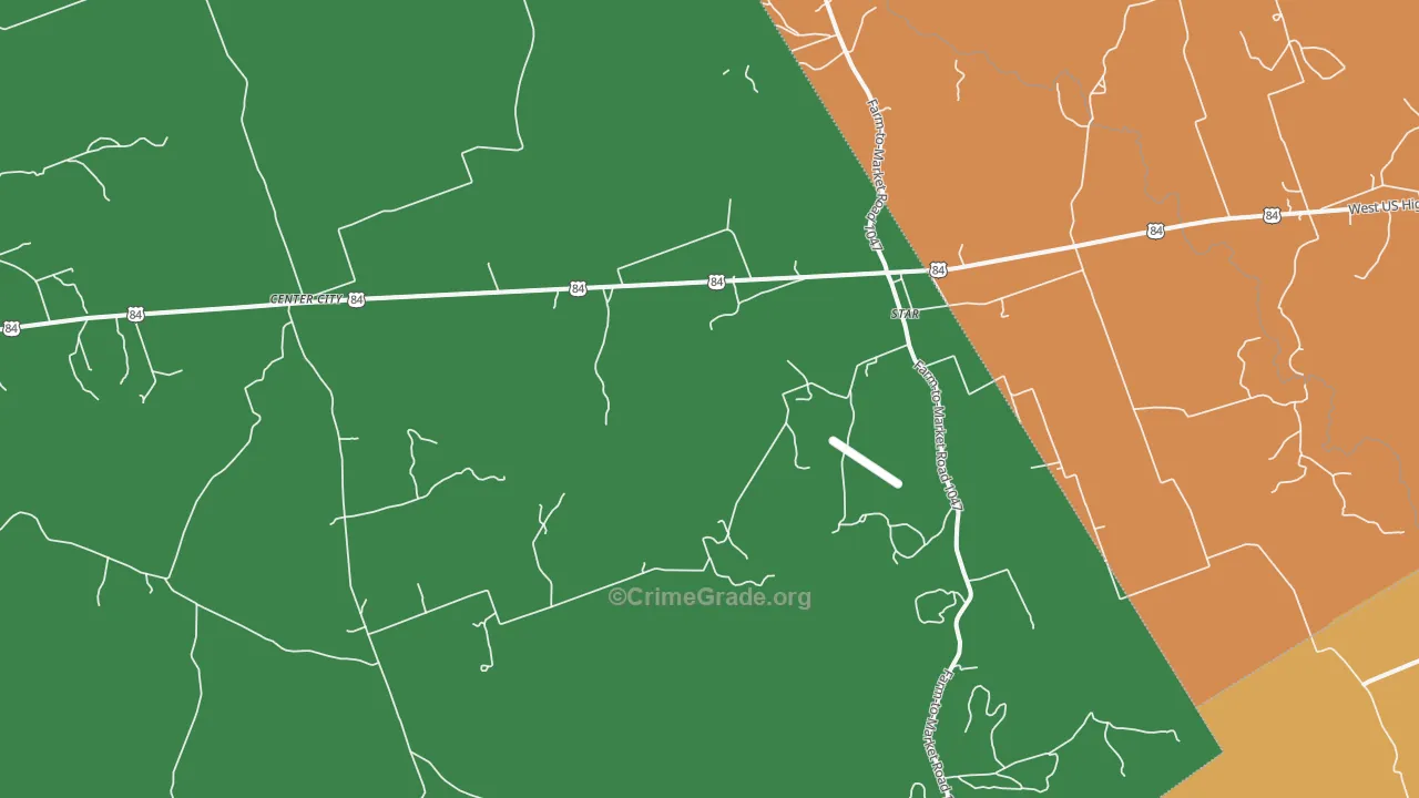 Center City, TX Map of Theft Rates