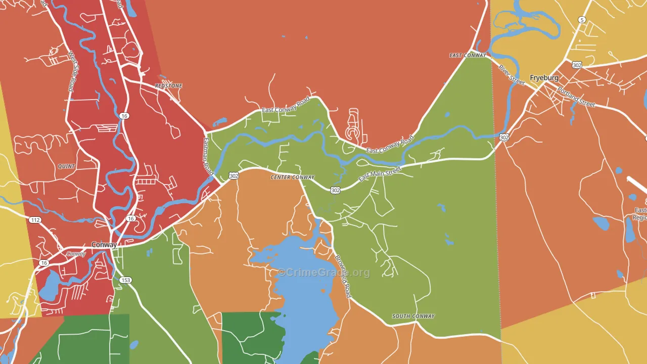 Center Conway, NH Map of Theft Rates