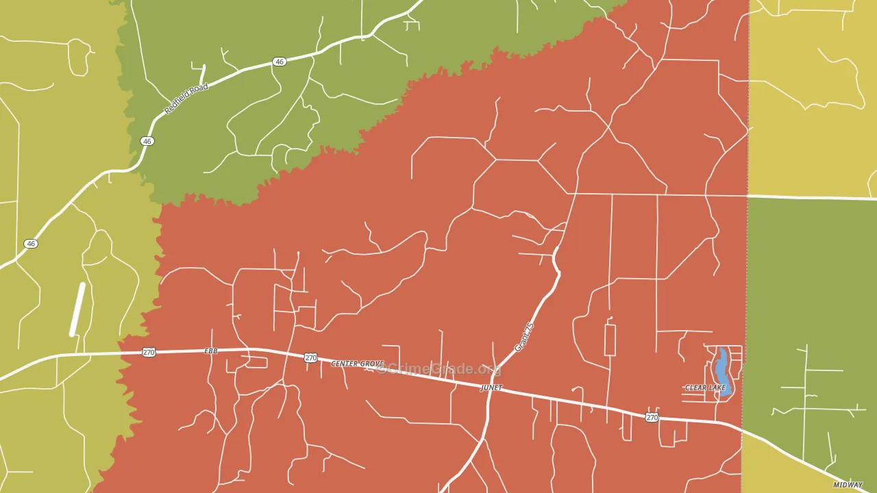 Center Grove, AR Map of Theft Rates
