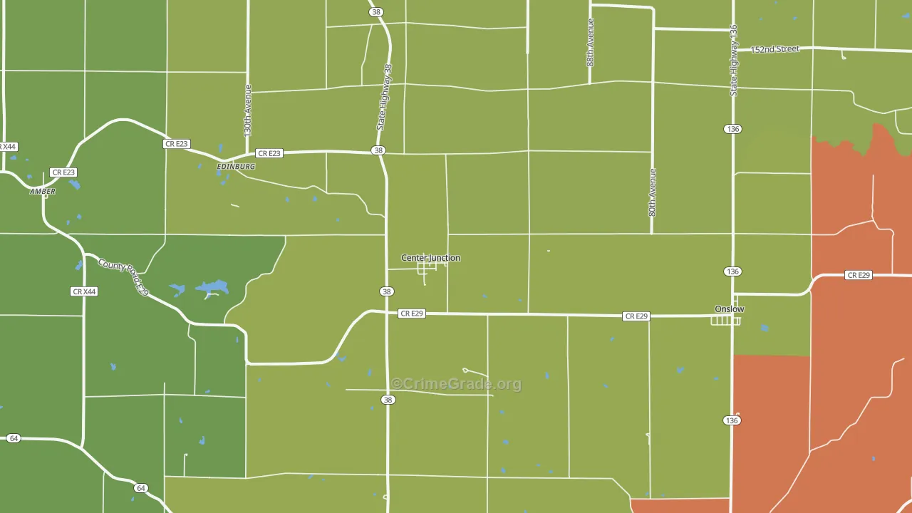 Center Junction, IA Map of Theft Rates