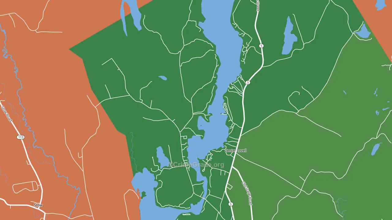 Center Lovell, ME Map of Theft Rates