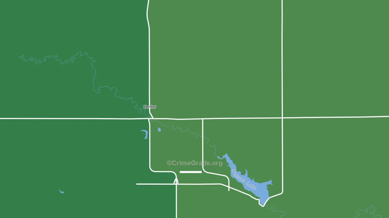 Center, ND Map of Theft Rates