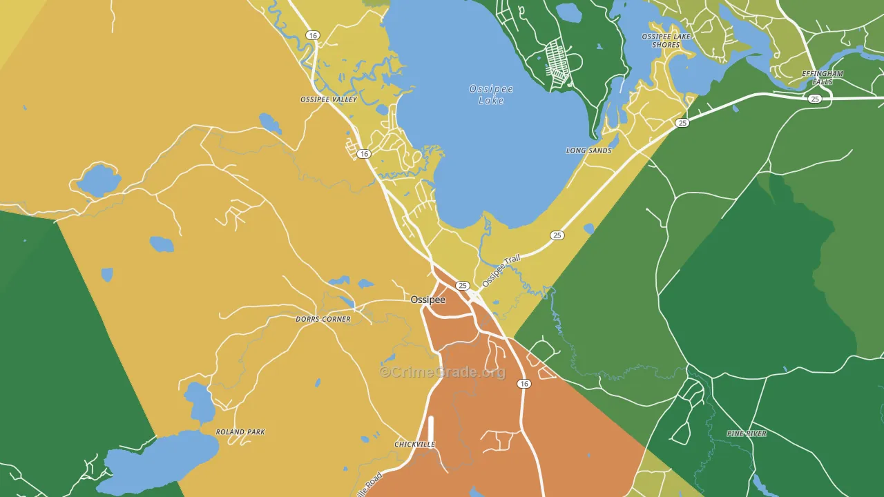Center Ossipee, NH Map of Theft Rates