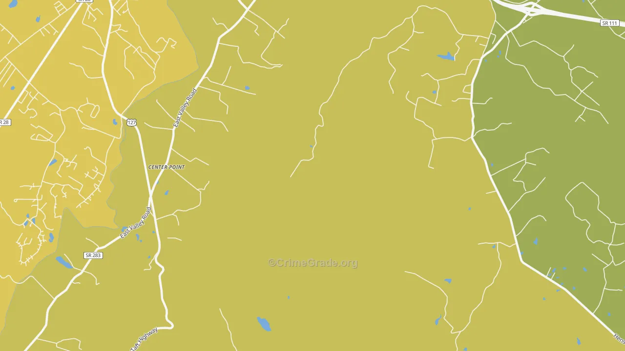 Center Point, TN Map of Theft Rates