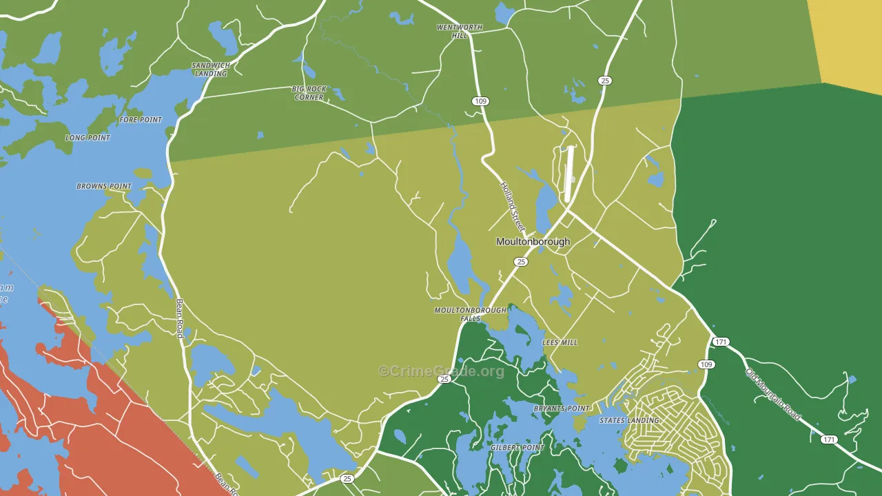 Center Sandwich, NH Map of Theft Rates
