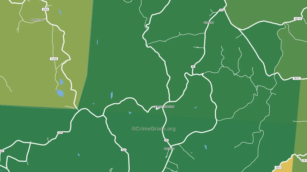 Center Station, OH Map of Theft Rates