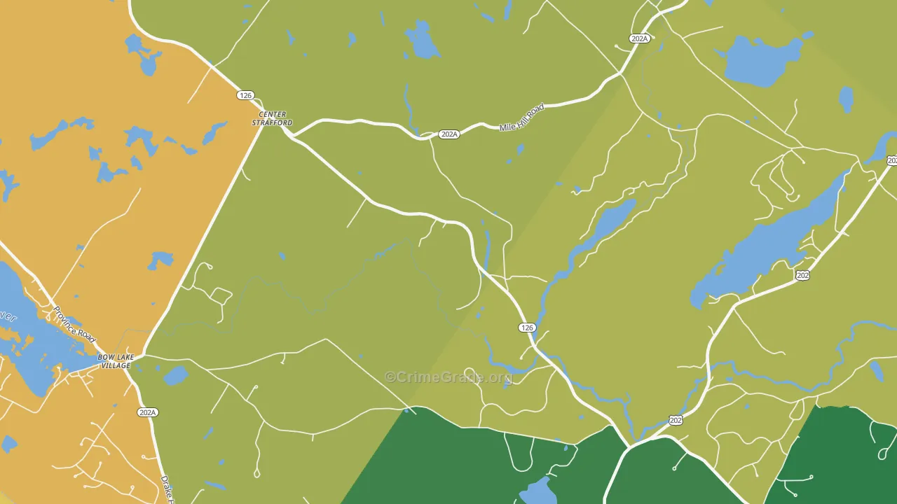 Center Strafford, NH Map of Theft Rates