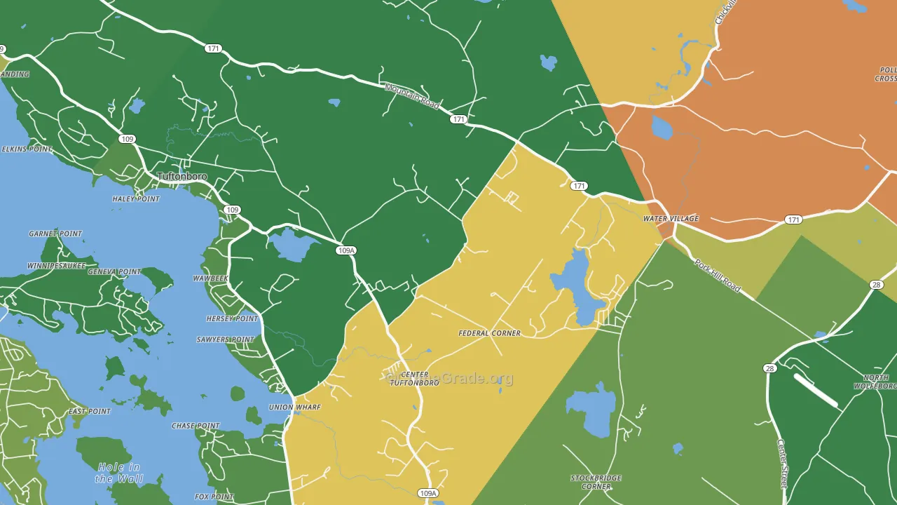Center Tuftonboro, NH Map of Theft Rates