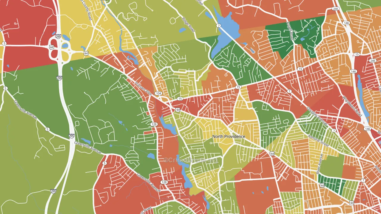 Centerdale, Providence, RI Map of Theft Rates