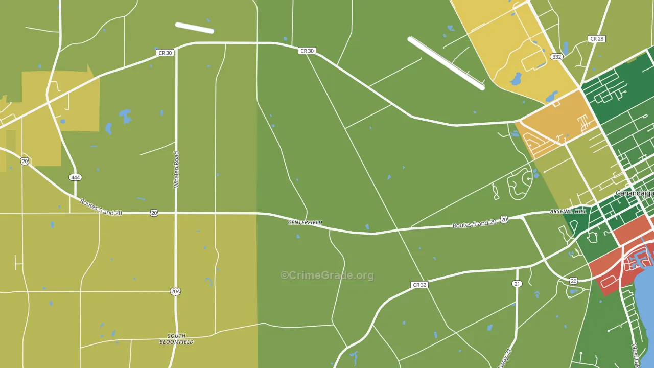 Centerfield, NY Map of Theft Rates