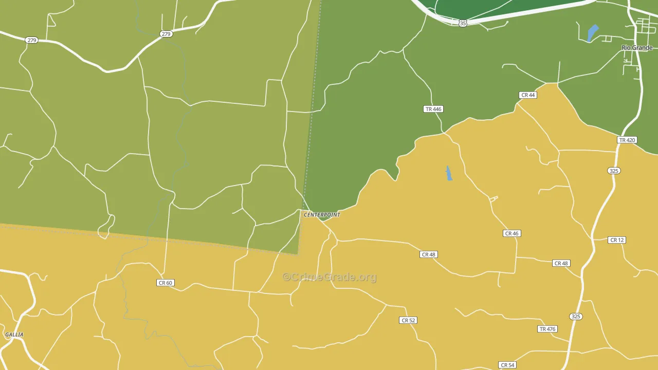 Centerpoint, OH Map of Theft Rates