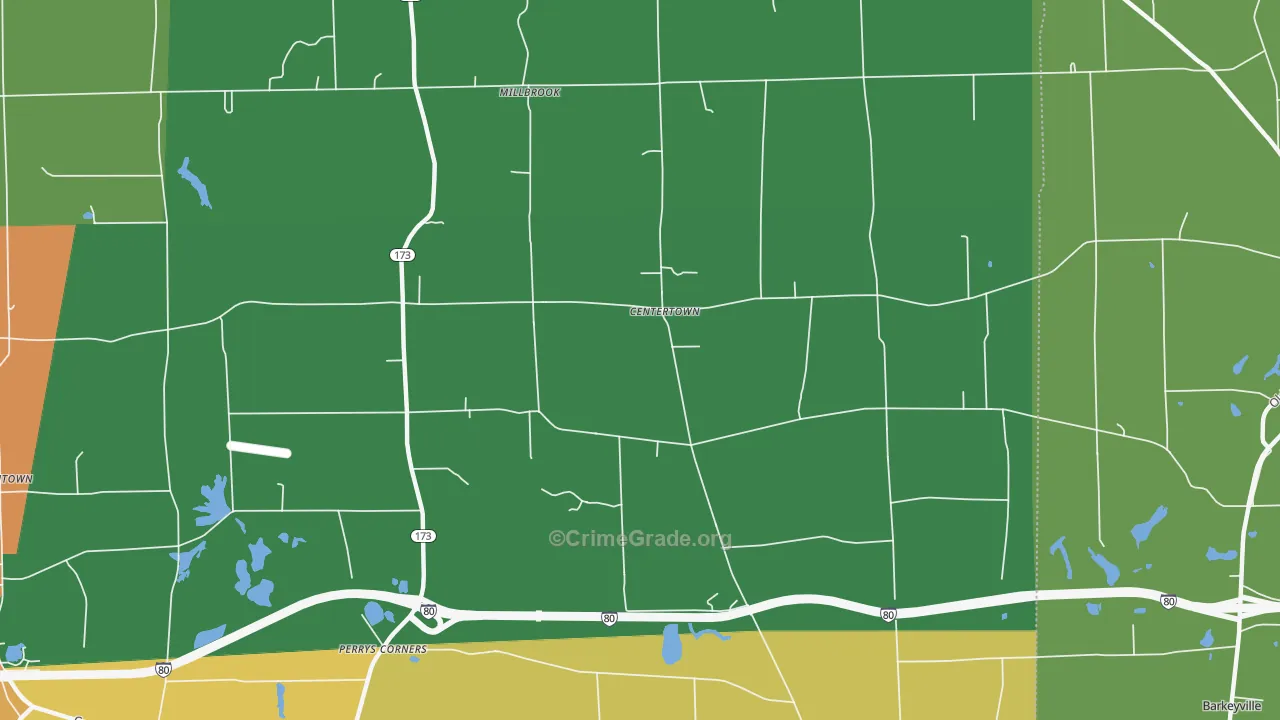 Centertown, PA Map of Theft Rates