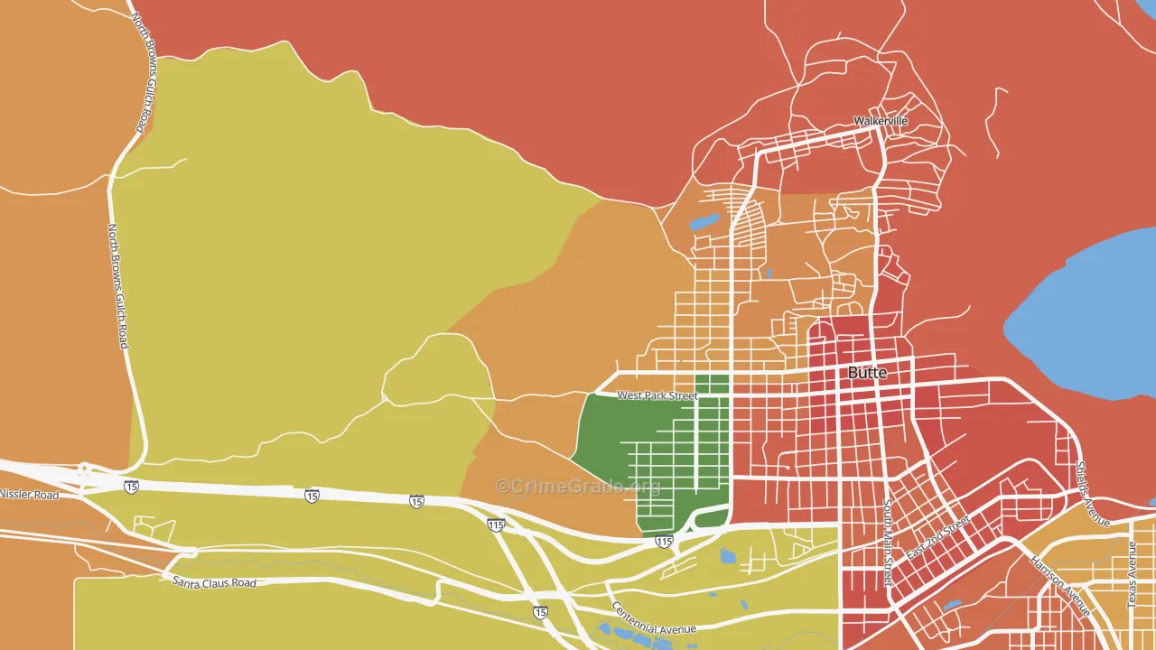 Centerville, MT Map of Theft Rates