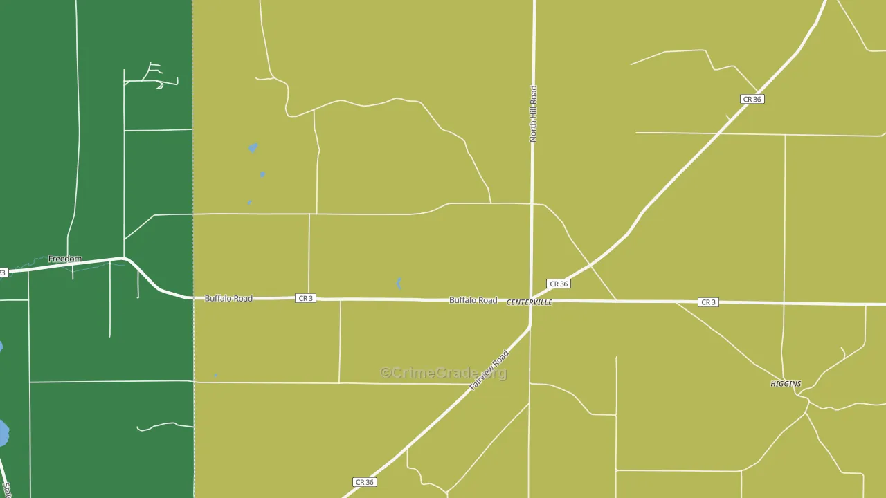Centerville, NY Map of Theft Rates
