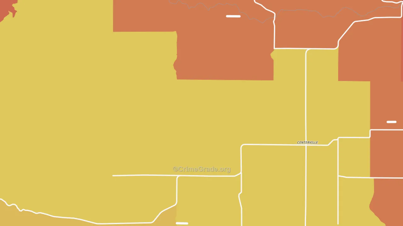 Centerville, WA Map of Theft Rates