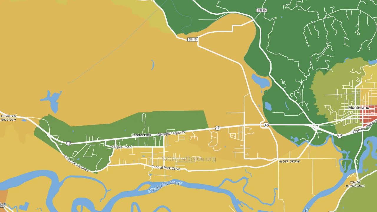 Central Park, WA Map of Theft Rates