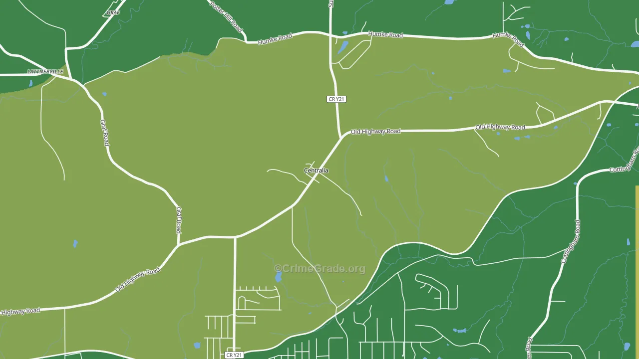 Centralia, IA Map of Theft Rates
