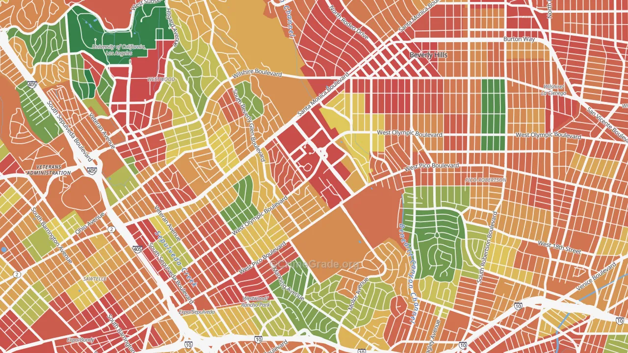Century City, Los Angeles, CA Map of Theft Rates