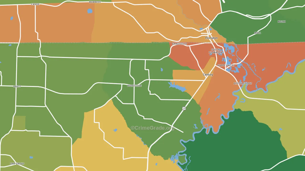 Century, FL Map of Theft Rates