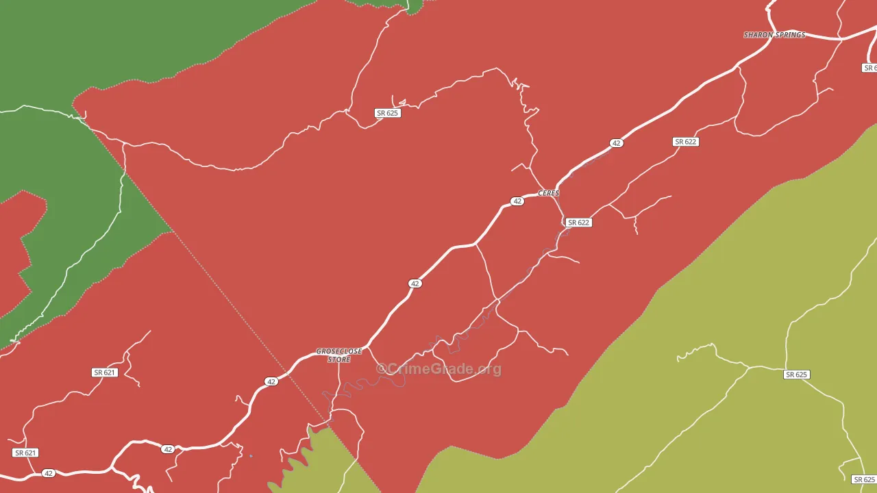 Ceres, VA Map of Theft Rates