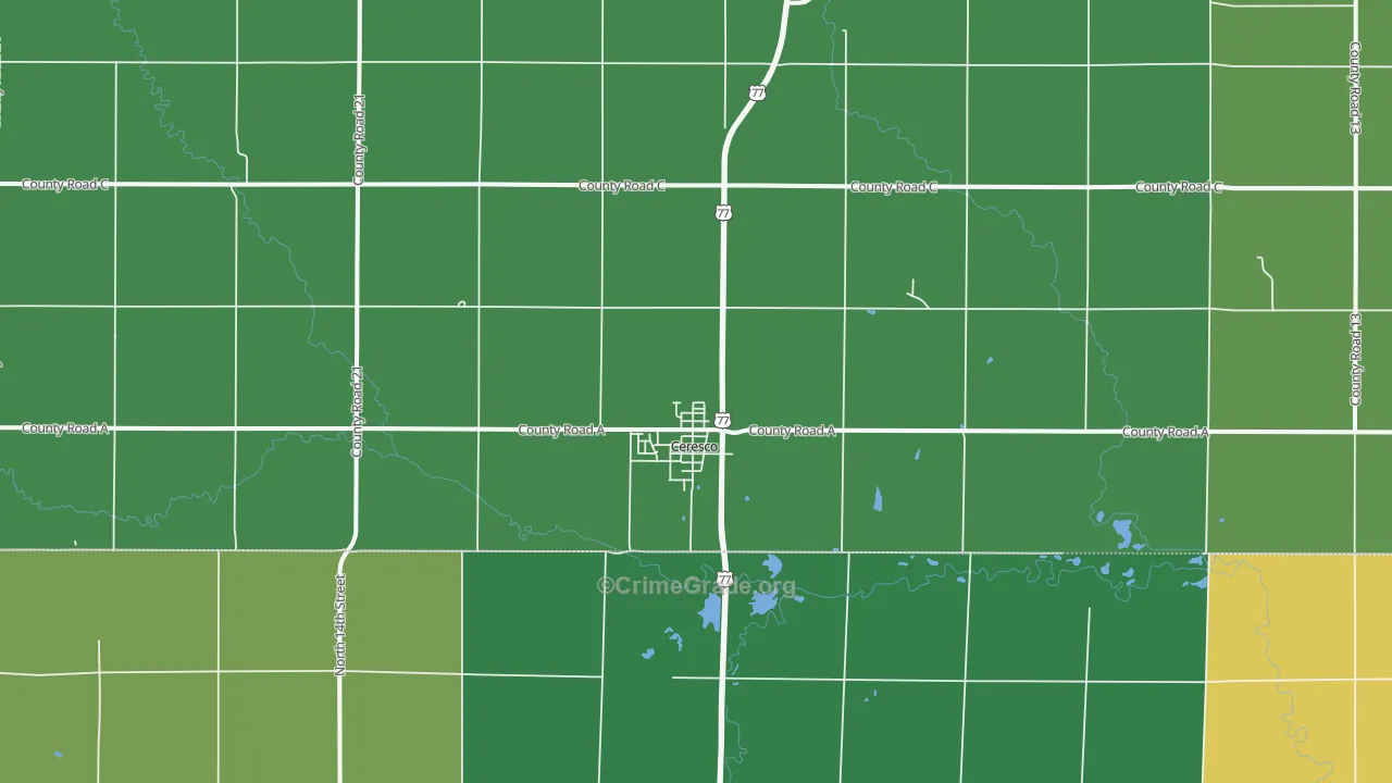 Ceresco, NE Map of Theft Rates