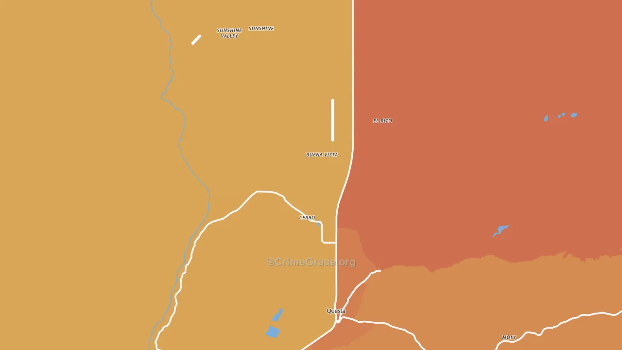 Cerro, NM Map of Theft Rates